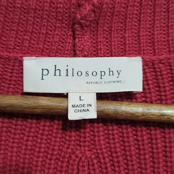 Philosophy Red Ribbed Knit Cropped Cardiga… - Picture 7 of 11
